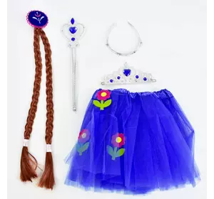 Карнавальный набор для девочки C 31261 (100) 4 предмета: юбка, коса, жезл, корона