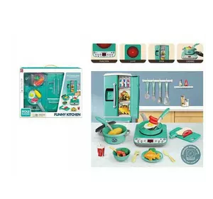 Набір техніки RJ 5810 B (12)  плита підсвічується, звукові ефекти, таймер, холодильник, рухомі дверцята, посуд, муляжі харчових продуктів, у коробці Набір техніки RJ 5810 B (12)  плита підсвічується, звукові ефекти, таймер, холодильник, рухомі дверцята, посуд, муляжі харчових продуктів, у коробці