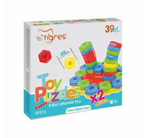 гр Іграшка розвиваюча "Ігро-пазли SUPER" 39315 (12) "Tigres", 39 елементів, в коробці
