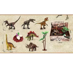 Набір динозаврів JB 008 A (24/2) ЦІНА ЗА 12 ШТУК В БЛОЦІ, динозаври,декорації, в коробці Набір динозаврів JB 008 A (24/2) ЦІНА ЗА 12 ШТУК В БЛОЦІ, динозаври,декорації, в коробці