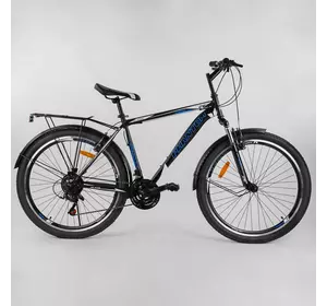 Велосипед Спортивный CORSO «Phantom» 26" дюймов 25664 (1) рама металлическая, SunRun 21 скорость, крылья, багажник, собран на 75