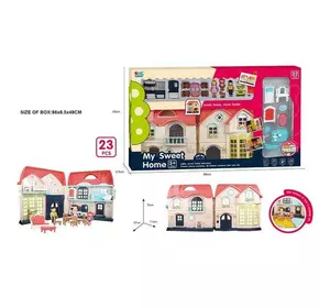 Будиночок 16848 (6) дверний дзвінок, підсвічування ліхтарів, меблі, ляльки, в коробці Будиночок 16848 (6) дверний дзвінок, підсвічування ліхтарів, меблі, ляльки, в коробці