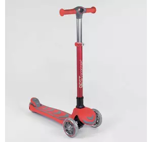 Самокат трехколесный 92606 (4) Best Scooter, КРАСНЫЙ, складной алюминиевый руль, 4 колеса PU со светом, d=12 см Самокат трехколесный 92606 (4) Best Scooter, КРАСНЫЙ, складной алюминиевый руль, 4 колеса PU со светом, d=12 см