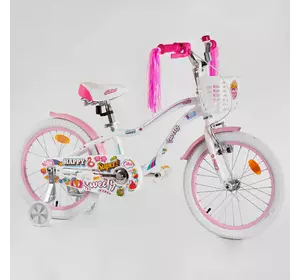Велосипед 16" дюймов 2-х кол. "CORSO Sweety" SW - 16036 / 160360 (1) ГОЛУБОЙ, алюминиевая рама 9’’, ручной тормоз, украшения, собран на 75