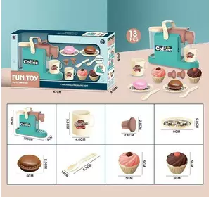 Кавомашина XS 21097 (12/2) 13 елементів, звук, підсвічування, посуд, смаколики, кавові капсули, в коробці Кавомашина XS 21097 (12/2) 13 елементів, звук, підсвічування, посуд, смаколики, кавові капсули, в коробці