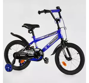 Велосипед 16" дюймов 2-х колёсный "CORSO" STRIKER EX - 16007 (1) ручной тормоз, звоночек, доп. колеса, СОБРАННЫЙ НА 75