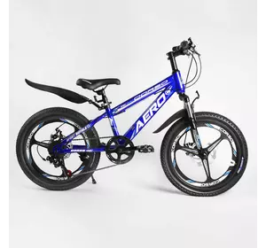Детский спортивный велосипед 20’’ CORSO «AERO» 11755 (1) стальная рама, оборудование Saiguan, 7 скоростей, литой диск, собран на 75