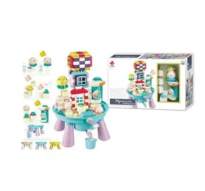 Конструктор 77018 (8) 179 елементи, столик, водяні іграшки, кухлик, антиковзкі наліпки, інструкція, в коробці Конструктор 77018 (8) 179 елементи, столик, водяні іграшки, кухлик, антиковзкі наліпки, інструкція, в коробці