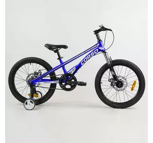 Детский магниевый велосипед 20`` CORSO «Speedline» MG-39427 (1) магниевая рама, дисковые тормоза, дополнительные колеса, собран на 75