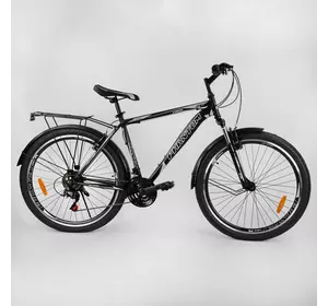 Велосипед Спортивный CORSO «Phantom» 26" дюймов 88107 (1) рама металлическая, SunRun 21 скорость, крылья, багажник, собран на 75