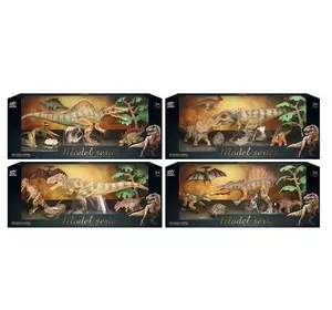 Набор динозавров Q 9899 W6 (12) 4 вида, 6 элементов, 4 динозавра, 2 аксессуара, в коробке