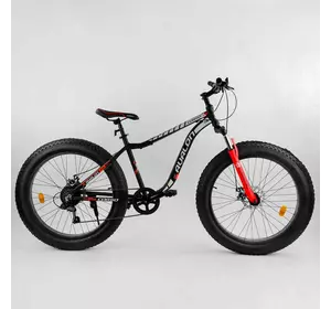 Велосипед Спортивный CORSO «Avalon» 26" дюймов 21085 (1) ФЭТБАЙК, рама алюминиевая, оборудование Shimano 7 скоростей, собран на 75