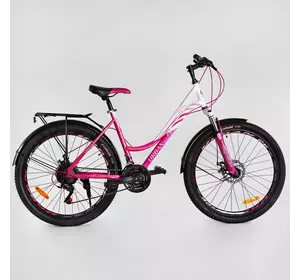 Велосипед Спортивный CORSO «URBAN» 26" дюймов UR-85265 (1) рама металлическая 18``, SunRun 21 скорость, крылья, багажник, собран на 75